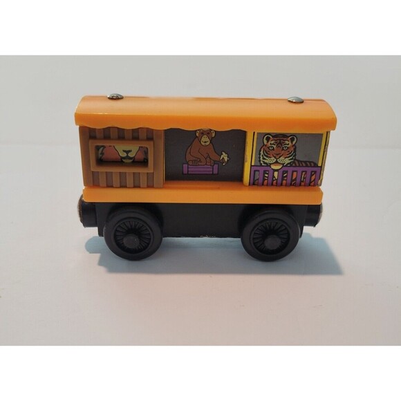 Thomas the Train Thomas & Friends Wooden Railway Zoo Car 2003 Lion Monkey Tiger - Picture 2 of 6